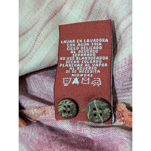 La Cabana Hawaiian Shirt Mens Small Orange S/S Button Up Palm Trees Retro - Picture 7 of 7